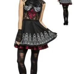 Don Disfraz Catrina Spitzen Kostüm Für Damen -Länder & Kulturen Verkäufe disfraz catrina encaje mujer