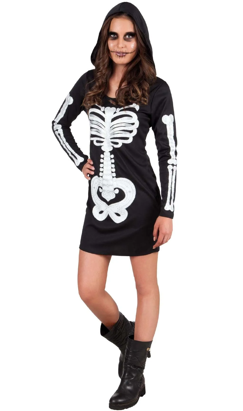 Don Disfraz Kapuze Skelett Kostüm Für Damen 2 Don Disfraz Kapuze Skelett Kostüm Für Damen – Bild 2