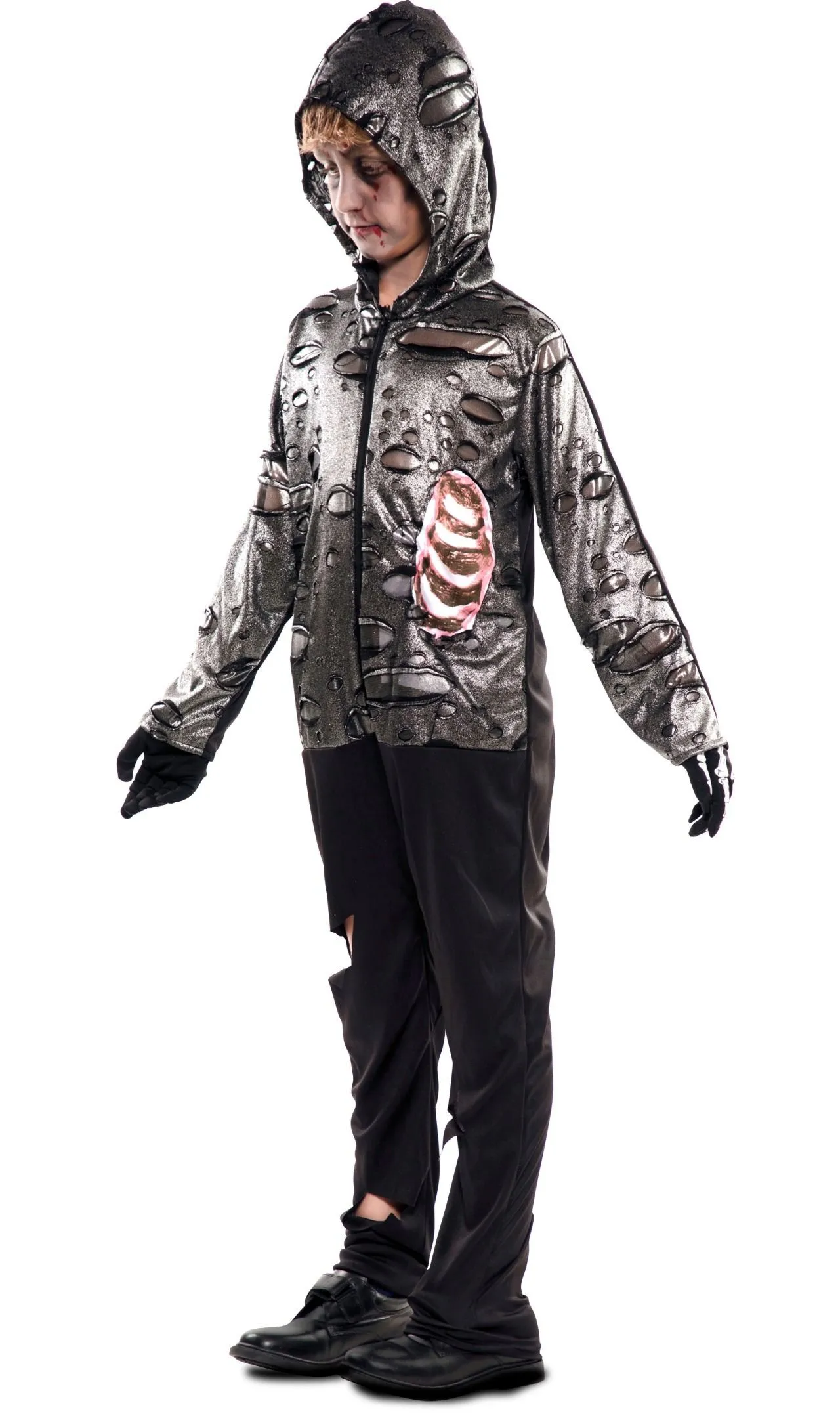 Don Disfraz Zombie Und Skelett Doppelseitig Kostüm Für Jungen 1 Don Disfraz Zombie Und Skelett Doppelseitig Kostüm Für Jungen