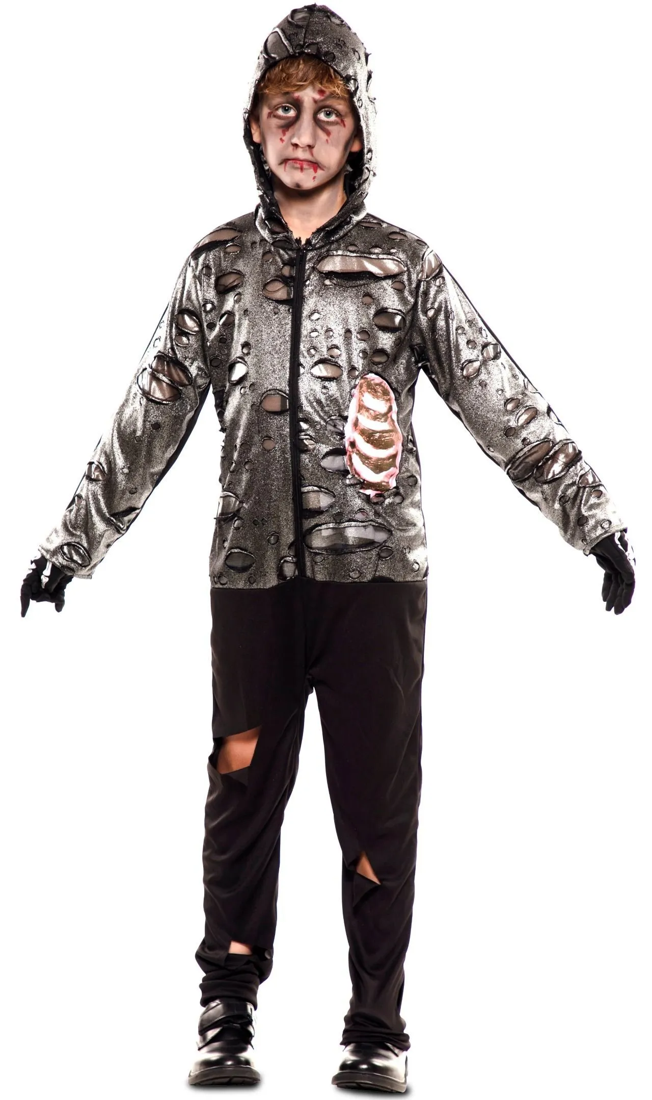 Don Disfraz Zombie Und Skelett Doppelseitig Kostüm Für Jungen 3 Don Disfraz Zombie Und Skelett Doppelseitig Kostüm Für Jungen – Bild 3